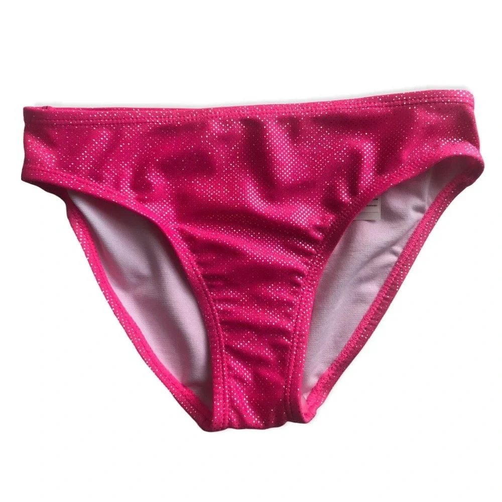 Calvin Klein Girls Pink‎ Glo Shimmer Bikini Set Size M